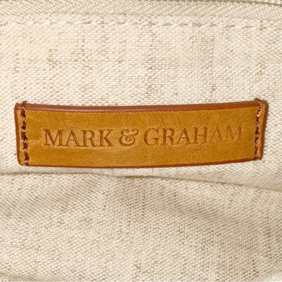 Mark & Graham Essential Crossbody Leather Handbag Camel Double Zip Compartments - Picture 10 of 12